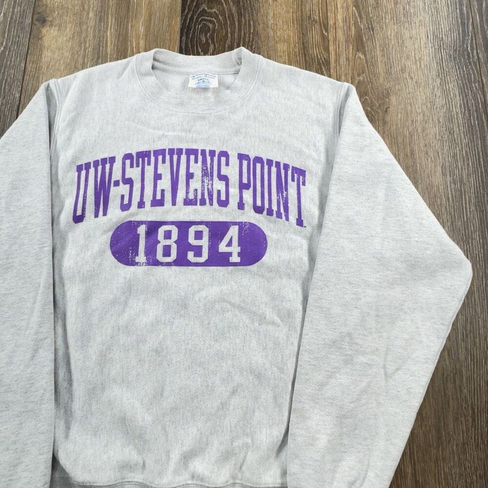 UW Stevens Point Sweatshirt Men S Champion Reverse Weave University Wisconsin UW